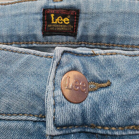 Lee Relaxed Fit Mid Rise Straight Leg Jeans Womens Plus Size 20W Petite Blue - Picture 7 of 11